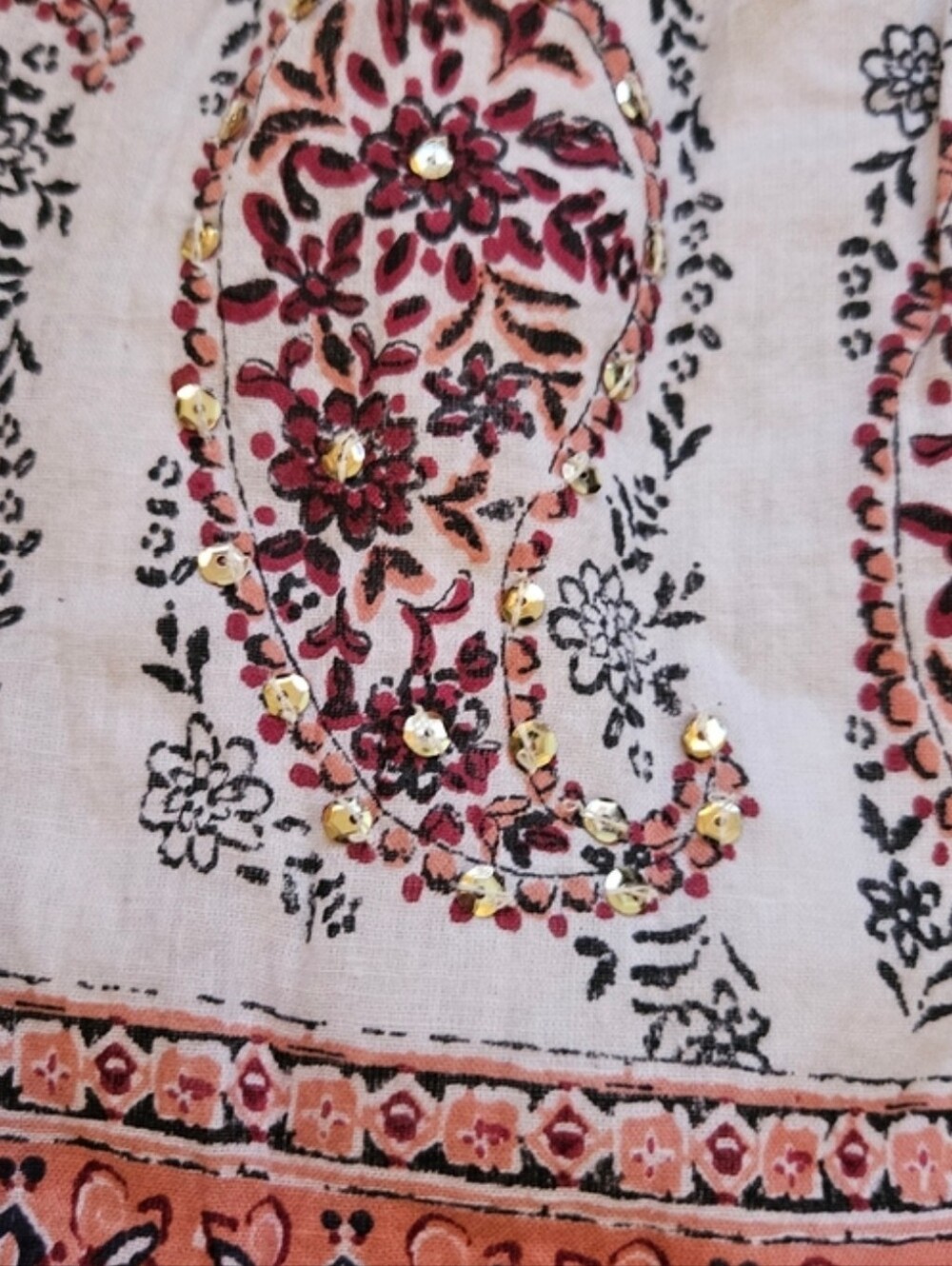 Mlle Gabrielle Boho Embellished Tiered Maxi Skirt XL Cottagecore Praire - Picture 4 of 9